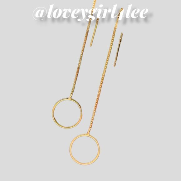 CIRCLE THREADER EARRINGS #GA1 - Picture 2 of 5